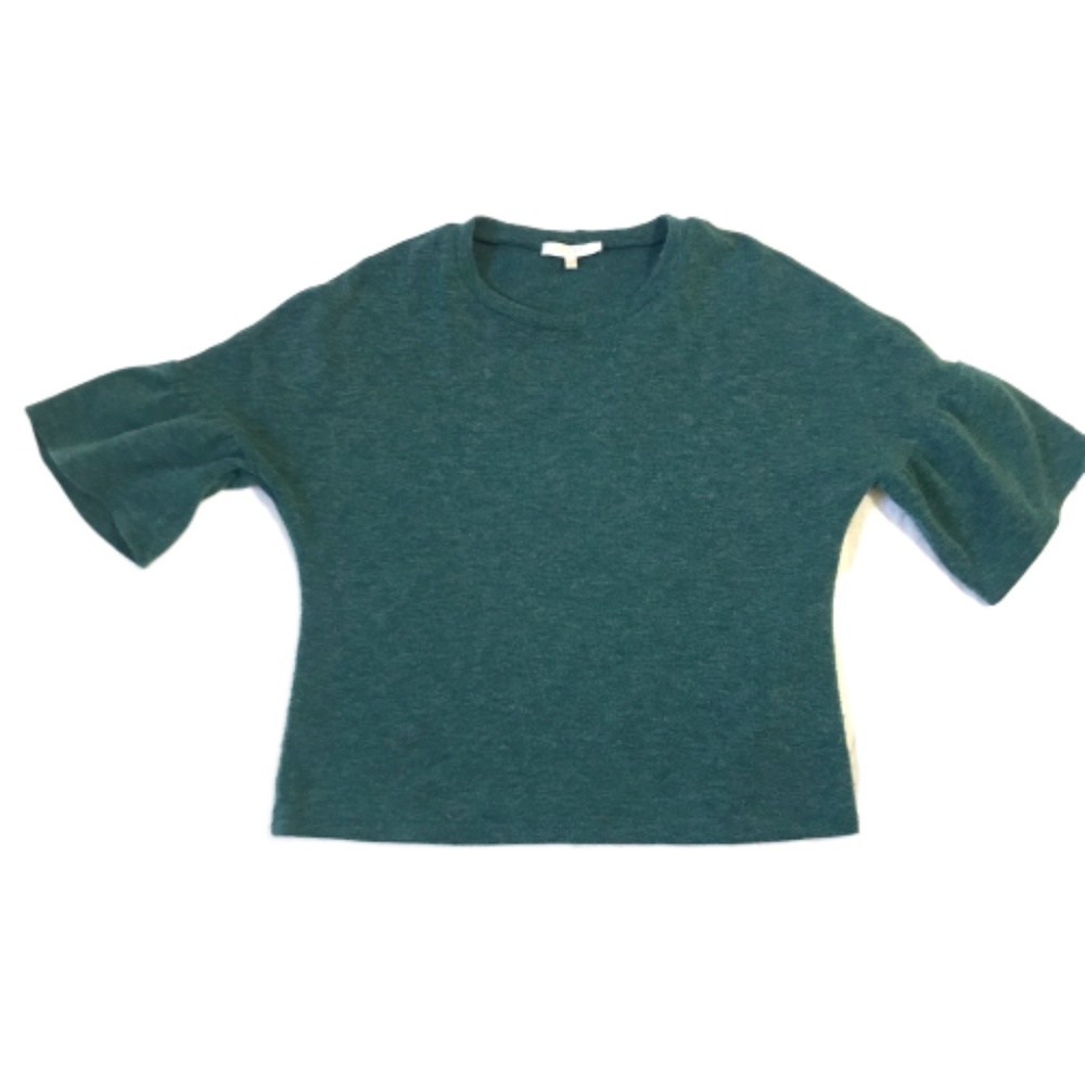 Wayf Green 3/4 Bell Sleeve Sweater Size L